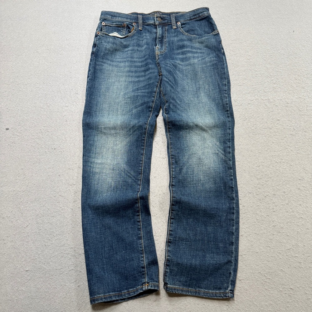 Lucky Brand Jeans Men's 31x32 Blue Denim 223 Straight Leg Medium Wash Whiskered